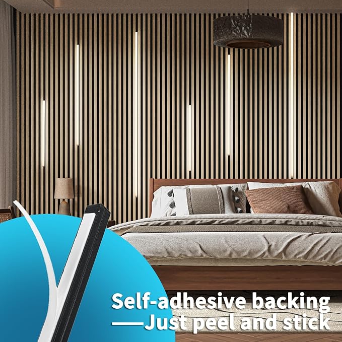 Art3d LED Recessed Lighting Kit - 6pcs Self-Adhesive White LED Light with Smart Switch, 3000k Touching Switch Light for Wood Slat Wall Panels, Headboards, Stairs, Under Cabinet, Home Decor