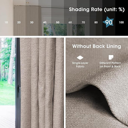SmartWings Automatic Curtain Opener with Drapery, Motorized Vertical Blinds with Remote, Electric Closet Doors Sliding Panels Compatible with Alexa Google Homekit, 90% Blackout Dove