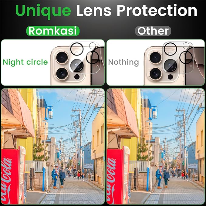 4 Pack Privacy Screen Protector for iPhone 16 Pro Max 6.9 Inch with 4 Pack Camera Lens Protector, Anti Spy Tempered Glass Film, Anti-Scratch, Touch Sensitive, Case Friendly