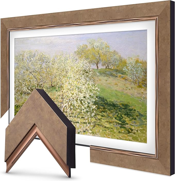Contemporary Bronze 85" Premiere Deco TV Frame - Compatible ONLY with Samsung The Frame TV and Pro TVs (Fits 2021-2025, LS03A, LS03B,LS03C,LS03D,LS03FA,LS03FW)