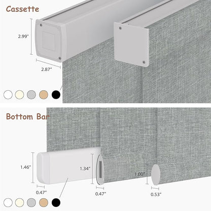 Motorized Roller Blinds with Remote, 100% Blackout Automatic Roller Shades for Bedroom, Bathroom, and Living Room, Customized Size, Nightfall Gray