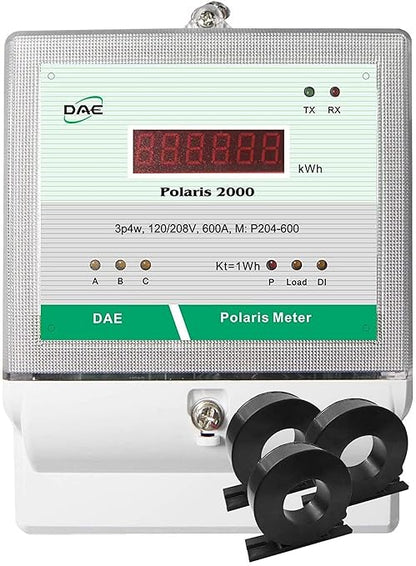 DAE P204-600-S KIT, UL kWh Smart Submeter, 3 Phase, 600A, 120/208v, 3 Solid Core CTs (Inner Dia 1.38")