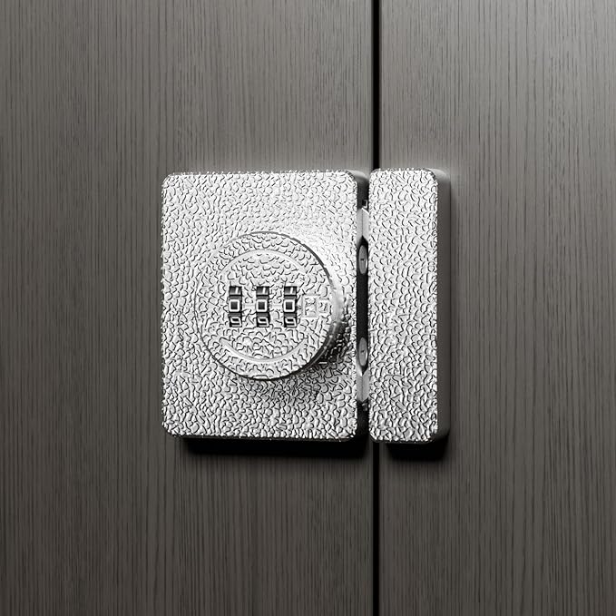 ETEKJOY Keyless Cabinet Lock 3-Digit Combination for Swinging/Sliding Door Drawer Cupboard Locker Closet Wooden Box Hook-Locking (Silver, 180 Degree)
