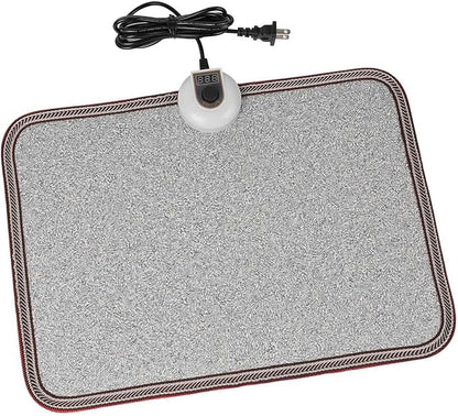 Electric Heated Floor Mats - AC 110V Foot Heater, Heated Foot Warmer Mat Under Desk for Office and Home (Gray)