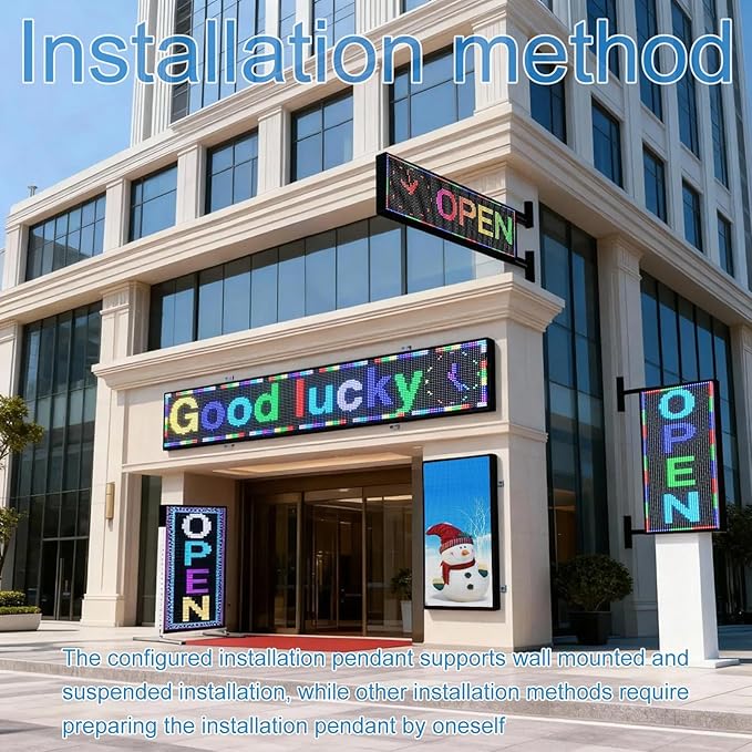 P10(26" * 7") Scrolling Led Sign Programmable Outdoor Digital Signs For Business Electronic Message Board Wifi Control Display Screen Panel Custom Full Color Neon Advertising Word Light