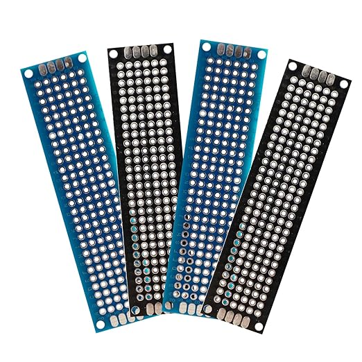 32 Pcs(2x8cm) Double Sided PCB Board Prototype Kit Soldering 2 Colour Universal Printed Circuit Board for DIY Soldering and Electronic Project