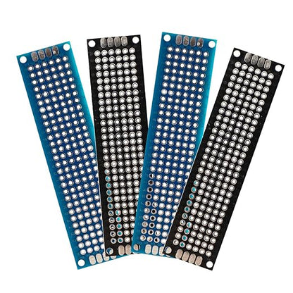 32 Pcs(2x8cm) Double Sided PCB Board Prototype Kit Soldering 2 Colour Universal Printed Circuit Board for DIY Soldering and Electronic Project