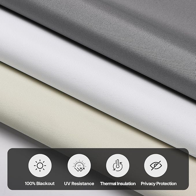 LazBlinds No Drill Blinds for Indoor Windows, Blackout Roller Shades, Cordless Window Blackout Blinds, Thermal Insulated Fabric UV Protection for Home and Office, 38" W x 72" H, Black