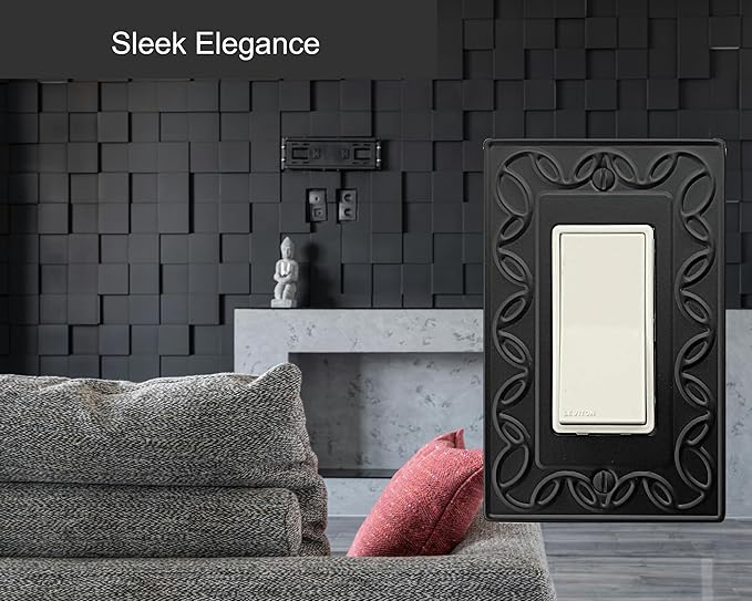 Single Decorator Light Switch Cover NovaBloom Metal Wall Plate, 4-Pack Black 1 Gang Single Rocker, for Receptacle Dimmer Switch Cover GFCI Outlet Decorative Wallplate, Durable
