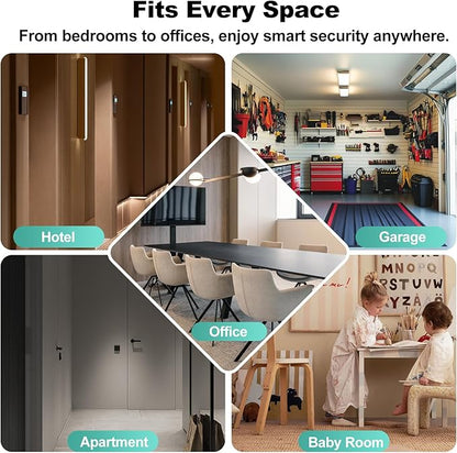 Fingerprint Door Lock, Smart Door Knob, Keyless Entry Door Lock with App Control, Thumbprint Door Knob with Extra Power Bank, Suitable for Home, Apartments, Office - Matte Black