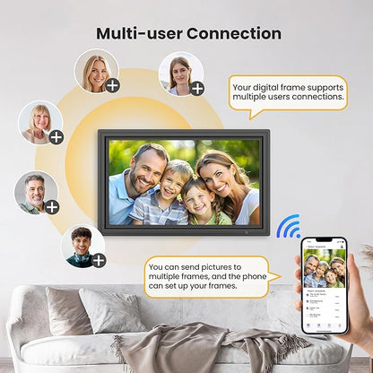 64GB 15.6" Large Digital Picture Frame, Uhale WiFi Electronic Photo Frames with 1920 x 1080 FHD IPS Touch Screen, Support Auto-Rotate Wall Mounted SD&USB Card, Share Photos/Videos from Phone Instantly