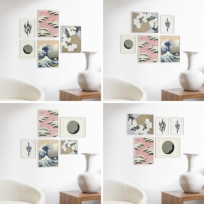 HAUS AND HUES Picture Frames for Wall - Set of 5 White Photo Frames, Photo Frame Collage, Bulk Picture Frames, Assorted Picture Frames, Picture Frames Bulk (Two 8x10, Three 12x16 White)