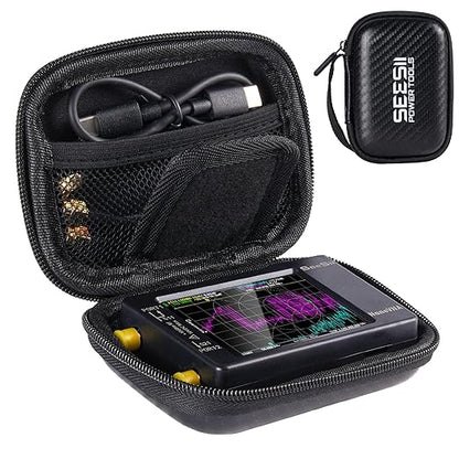 Seesii 2.8 Inch Protective Case for NanoVNA-H: Customed EVA Hard Shell Storage Pouch for Nano Vna Antenna Analyzer, Waterproof Shockproof Design with Carry Strap