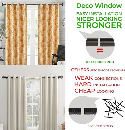 Deco Window Adjustable Curtain Rod for Windows 44 to 120 Inch Extendable Heavy Duty 1 Inch Iron Drapery Pole with Vaso Finials Wall Mounted French Door Curtain Rods (Pack of 1, Imperial Bronze)