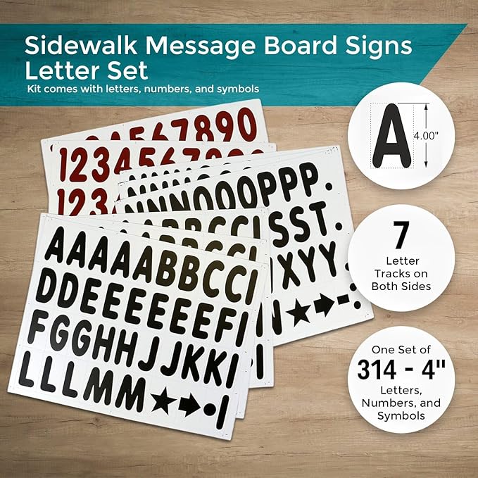 SmartSign 24"x36" Changeable Message Board Sidewalk Sign, Standard Portable A-Frame Sign & Letter Kit for Outdoor, Business, Large Black Standing Frame with Wheels, USA-Made