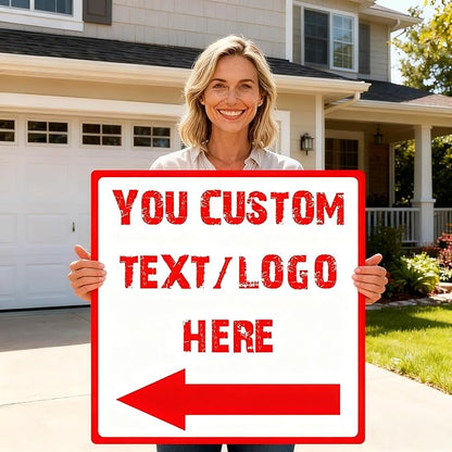 Custom Square Right Arrow Signs - 14 * 14 inches - 0.04-inch thickness, non-deformable, for supermarkets and scenic spots