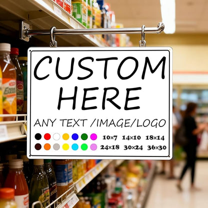Custom Sign for Business-18×14inches-Indoor/Outdoor use,Weatherproof, 0.04 inches thick quality aluminum,for Street, underground parking