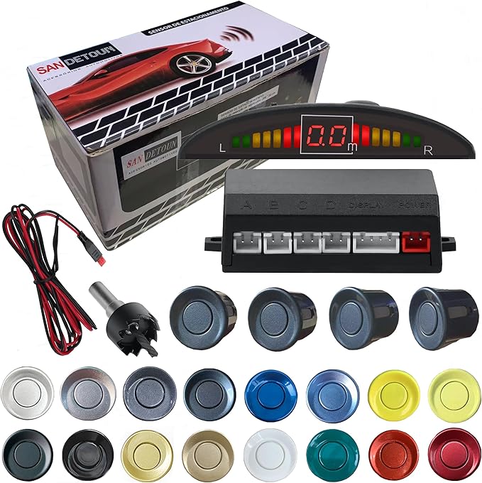 Parking Sensor Kit Backup Sensor Kit Reverse Sensor for Car 18 Color Options for Probes Adjustable Alarm Volume Professional Sensore de Reversa para Carro Safe Driving Assistant（Livid Grey）