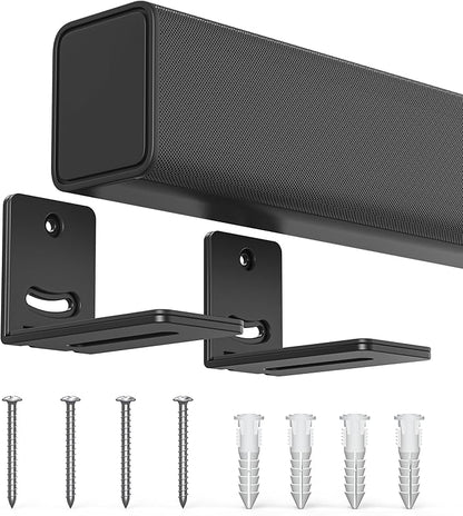 USX MOUNT Soundbar Mount for Samsung, Sony, LG, Vizio, Bose, Onn & More Sound Bar Mounts-Universal Soundbar Mounting Bracket Under TV, Floating Speaker Wall Mount 1 Pair Soundbar Shelf