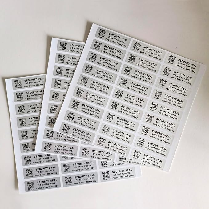 Customized Printed Tamper Evident Proof Serial Number QR Code Labels Sequential Bar Code Stickers Consecutive Security Warranty Void Label-Sealing for Package