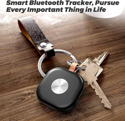 Air Tracker 4 Pack, Luggage Tracker Works with Find My App (iOS Only), Key Finder Locator with Sound for Keys, Luggage, Suitcases and Wallet, Smart Tags with Replaceable Battery, Black & White