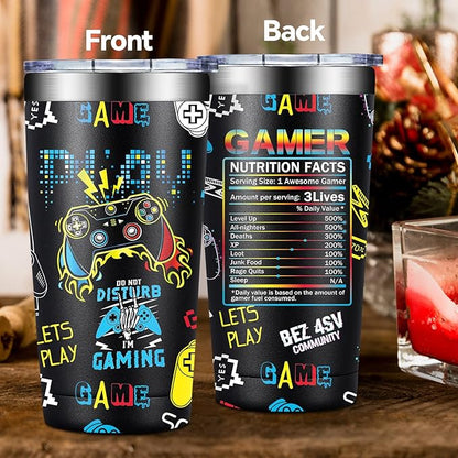 Gamer Gifts - Gifts for Gamers Men - Gaming Gift for Men, Teenage, Teen Boys, Boyfriend - Christmas Birthday Gift Set for Gamer - 20oz Gaming Tumbler