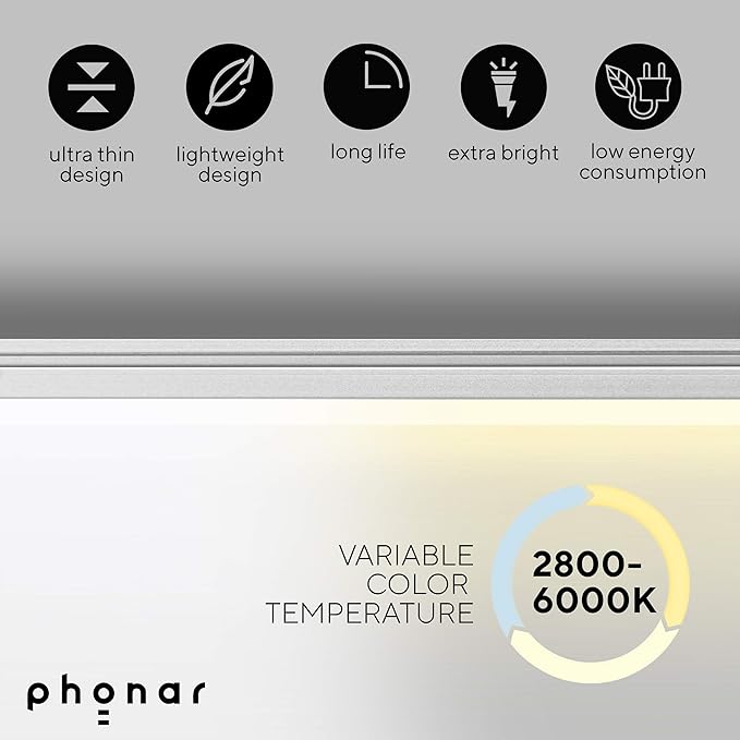 phonar 2-Pack 36 Inches Under Cabinet Lighting LED Lamps for Kitchen, Closet, Variable Color LED Under Counter Lighting Motion Sensor with Plug-in Installation LED Lighting for Wardrobe