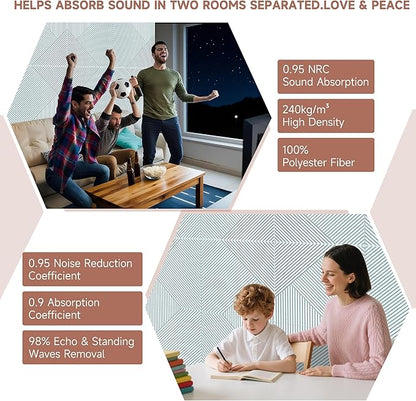 TO-TH Acoustic Wall Panels,6 Pack Total Size 72 x 48 Inches,Self-Adhesive Decorative Acoustic Panels for Wall and ceiling,White
