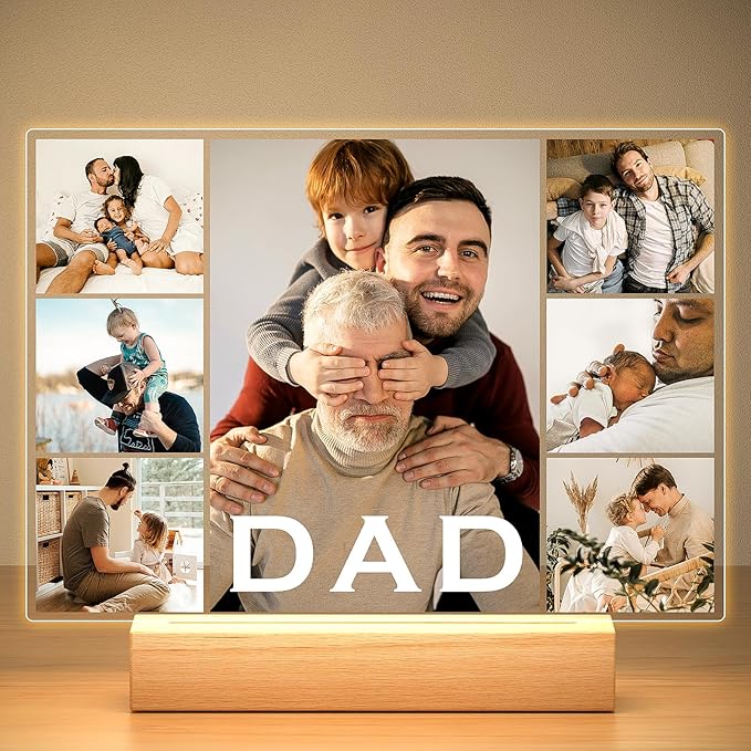 Custom Picture Frame with Photo, Customized Picture Frames, Personalized Photo Frame, Personalized Valentines Day Gifts for Dad Baby Kid Family