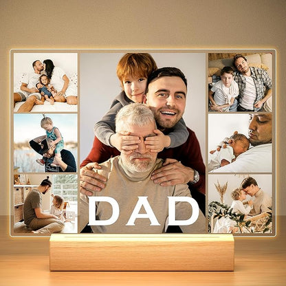 Custom Picture Frame with Photo, Customized Picture Frames, Personalized Photo Frame, Personalized Valentines Day Gifts for Dad Baby Kid Family