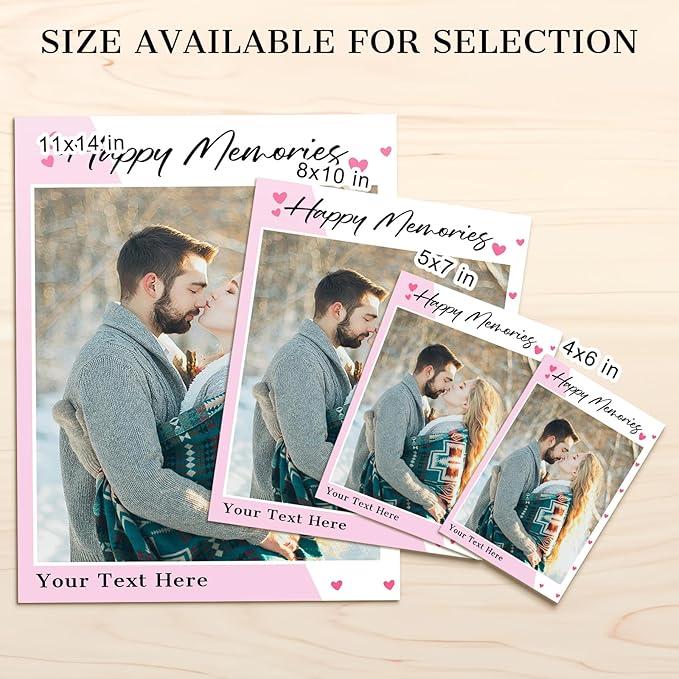 Custom Photo Frame with Stand, Personalized Picture Display, MDF and Wood Construction, Desktop Decor, Multiple Designs, Customizable Gift for Family and Friends