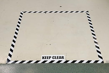 Brady ToughStripe Nonabrasive Diagonal Stripes Floor Marking Tape, 100' Length, 2" Width, Black on White (Pack of 1 Roll) - 104319