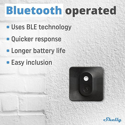Shelly Bluetooth Smart Temperature & Humidity Sensor with Remote App Control & Monitoring, Home Assistant, Alexa, Google Home, Smart Scenes, IP54, Notification Alerts, Blu H&T Black
