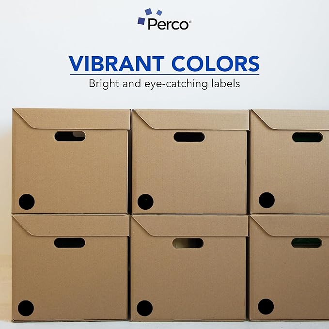 Perco Black 2-Inch Perforated Circle Dot Sticker Labels — 250 Round Stickers Per Roll — with Permanent Adhesive for Organizing, Color Coding, Bin Labeling, Packaging Alerts — Made in USA