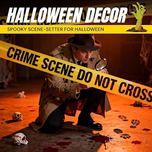 Crime Scene Do Not Cross Tape 12 Pack 3 inch x 1000 feet, Bright Yellow with a Bold Black Print for High Visibility • Tear Resistant Design