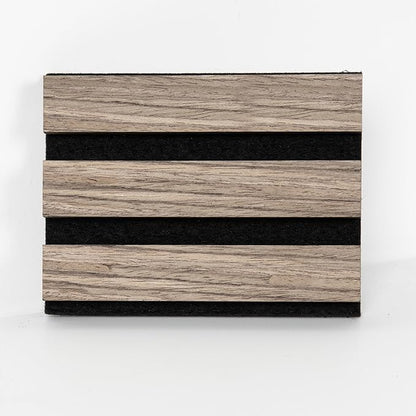 Sample Wood Salt Acoustic Wall Panels, Soundproof Wooden Wall Panels, 3D Fluted Sound Absorbing Panel, Rustic Walnut, Sample Pack