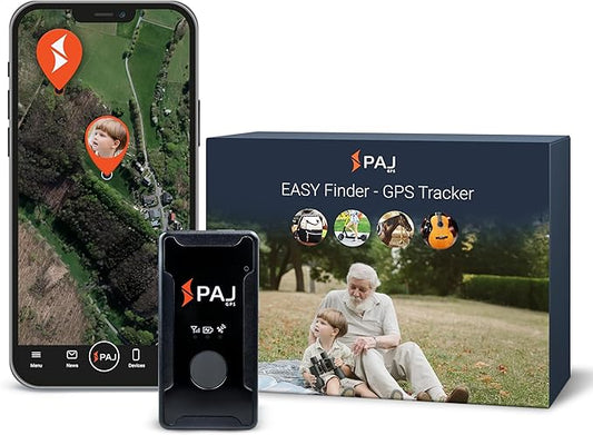 PAJ GPS Easy Finder 4G – GPS Tracker for Kids, Seniors/Elderly & Loved Ones – Real-Time Location Tracker Device, SOS/Emergency Button, Voice Messages, Up to 14 Days Battery - Subscription Required