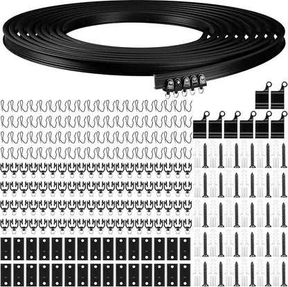 Jetec Curtain Tracks Ceiling Flexible Curtain Track Bendable Rail Curved Wall Mounted for Living Room Bedroom Divider Rod RV(10 Meter/ 32.8 Feet,Black)