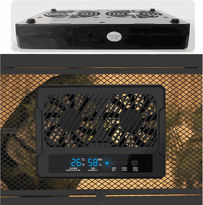 Reptile Fan & Terrarium Dehumidifier – Smart Dual-Row Humidity Fan for Reptile Tank, Snake, Gecko, Bearded Dragon Enclosure