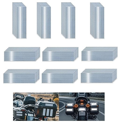 Non Fading White Reflective Stickers 2 inch X 6 inch, Outdoor Waterproof High Visibility Warning Safety Adhesive Reflector Tape (100 Pcs)