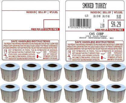 VisionTechShop LST-8040 Printing Scale Label, All RED Letters, 58 x 60 mm, UPC/Safe Handling 36 Rolls Per Case, Lower Price Than 12 Rolls