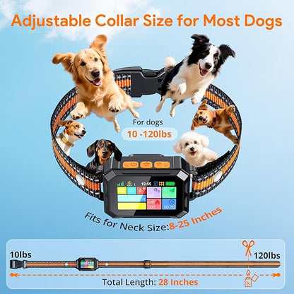Meowant GPS Wireless Dog Fence System Collar with Training Remote, Free App, Custom GPS Fence(82-7000ft), Beep/Vibration/Correction, Early Alert Band, Waterproof LCD Collar, Dogs 10+Lbs, Outdoor