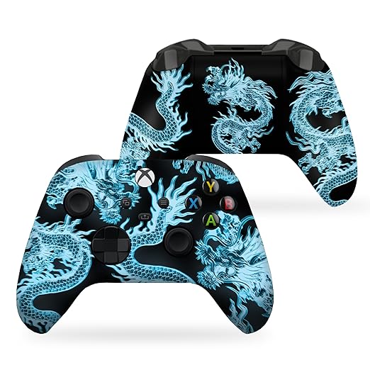 DreamController Neon Dragonns Custom X-box Controller Wireless compatible with X-box One/Series X/S Proudly Customized in USA with Permanent HYDRO-DIP Printing (NOT JUST A SKIN).