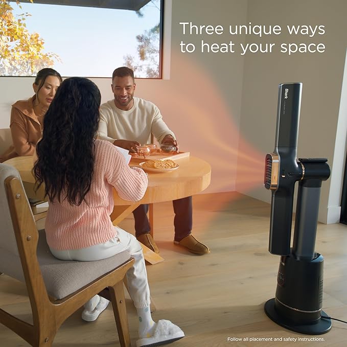 Shark TurboBlade Cool + Heat – 2-in-1 Bladeless Tower Fan & Space Heater for Customizable Year-Round Indoor Use, Bedroom, Living Room, & Office | Powerful Cooling + Rapid Room Heating, Charcoal, TH202