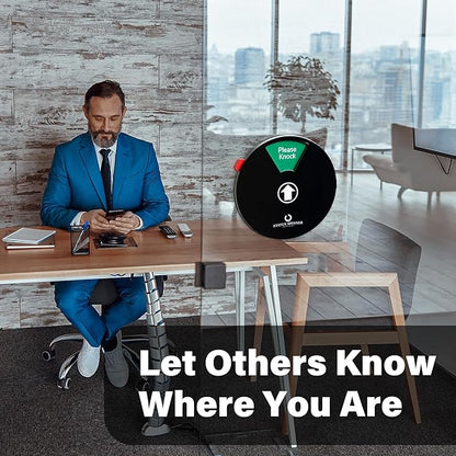 Do Not Disturb, In A Meeting, Working Remotely, Out Of Office, Please Knock, Back Soon Status Spinner Privacy Signs for Home Use