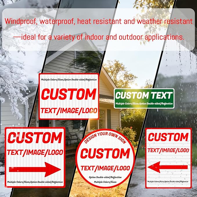 Custom metal outdoor signs, warning sign, custom vertical signs, arrow, multiple sizes/colors available, optional double-sided/reflective, for Business, Workplace, office, Home, road (vertical)