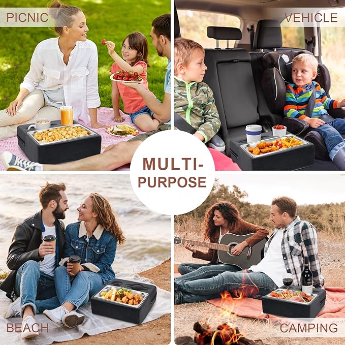 Couch Cup Holder, Couch Caddy, Couch Drink Holder, Bed Cup Tray, Sofa Cup Holder Remotes Holder for Cups, Headphones, Snacks and Phones, Use it on Car, Pack, Beach, RV, and More(Grey)
