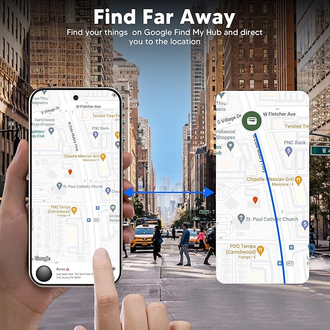 Tracker Tag for Android Smart Tag（Not for iOS） Tracker Tags-4 Pack Android Work with Google Find Hub App Key Finder Bluetooth Tracker Item Locator for Purse, Keys, Luggage, Backpack, Pets，etc.