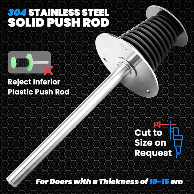 Walk in Cooler Door Handle, Walk in Cooler Door Closer Complete Latch Kit, Freezer Door Handle, Offset -1/8 in to 1/4 in(Flush) and 5.9" Solid Metal Interior Release Handle（Frosted Black）