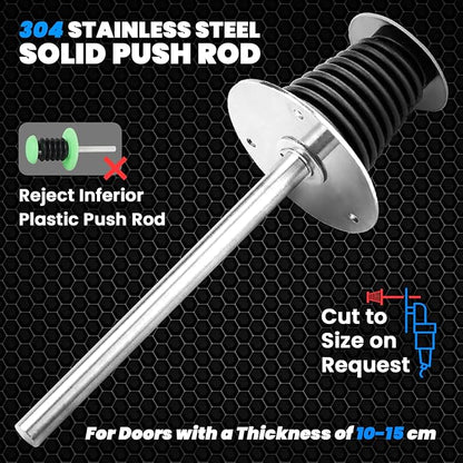 Walk in Cooler Door Handle, Walk in Cooler Door Closer Complete Latch Kit, Freezer Door Handle, Offset -1/8 in to 1/4 in(Flush) and 5.9" Solid Metal Interior Release Handle（Frosted Black）
